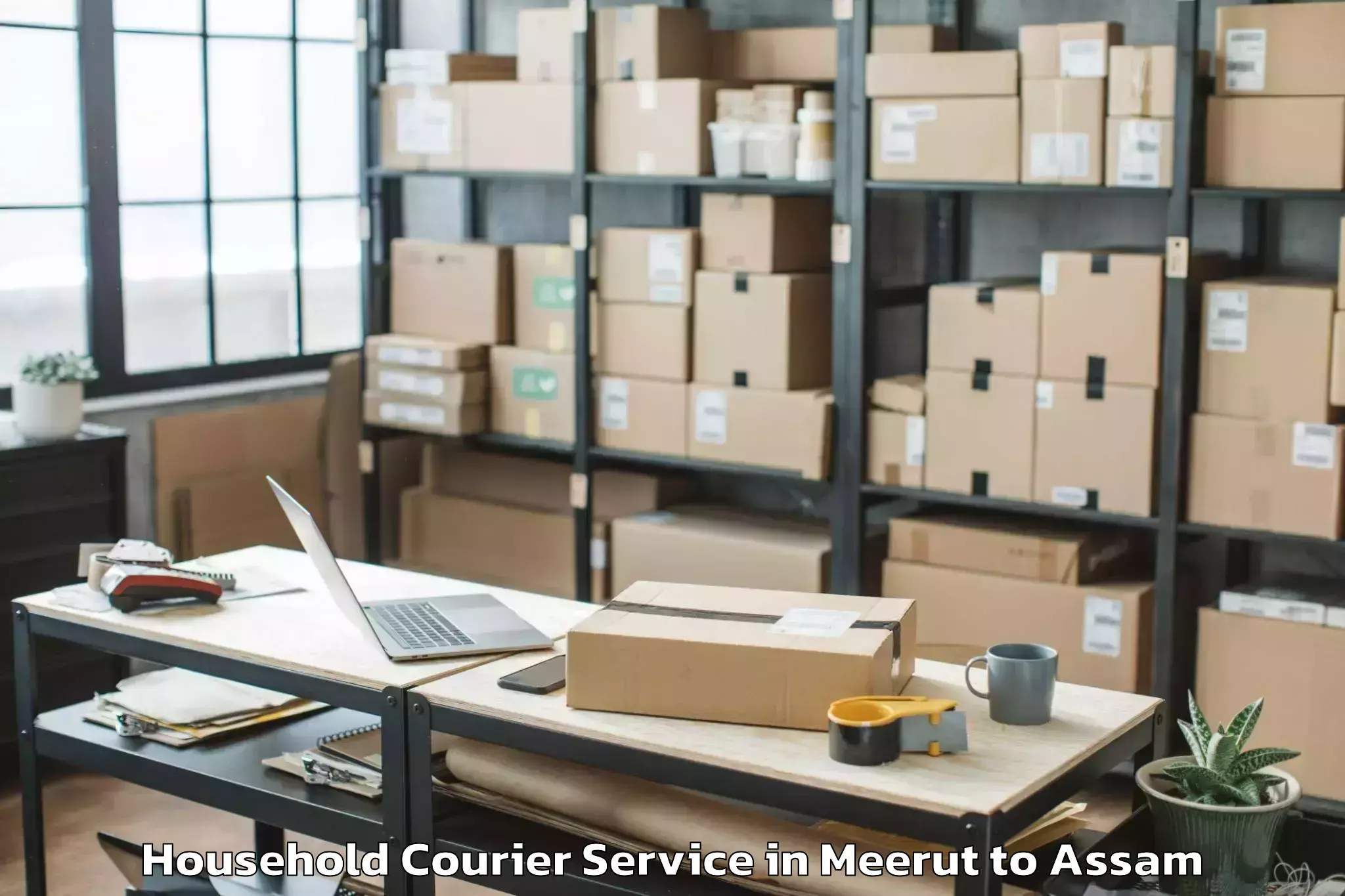 Trusted Meerut to Dergaon Household Courier